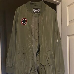 Ambiance Olive Green Bomber Jacket